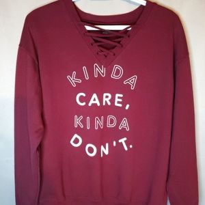 Gold Rush Burgundy Sweatshirt Cotton Crewneck Women's Size L